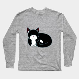 Black and White Kitty Long Sleeve T-Shirt